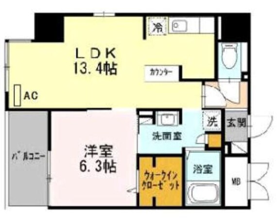 松屋町駅 徒歩3分 8階の物件間取画像